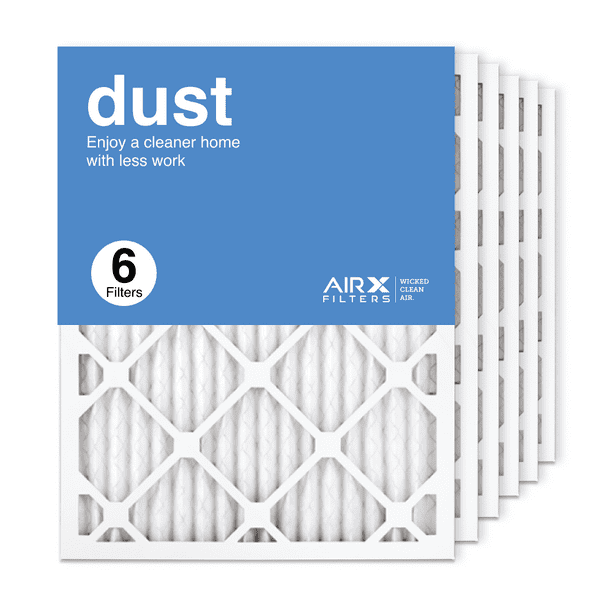 Box of 6 Made in the USA AIRx DUST 16x25x1 MERV 8 Pleated Air Filter 